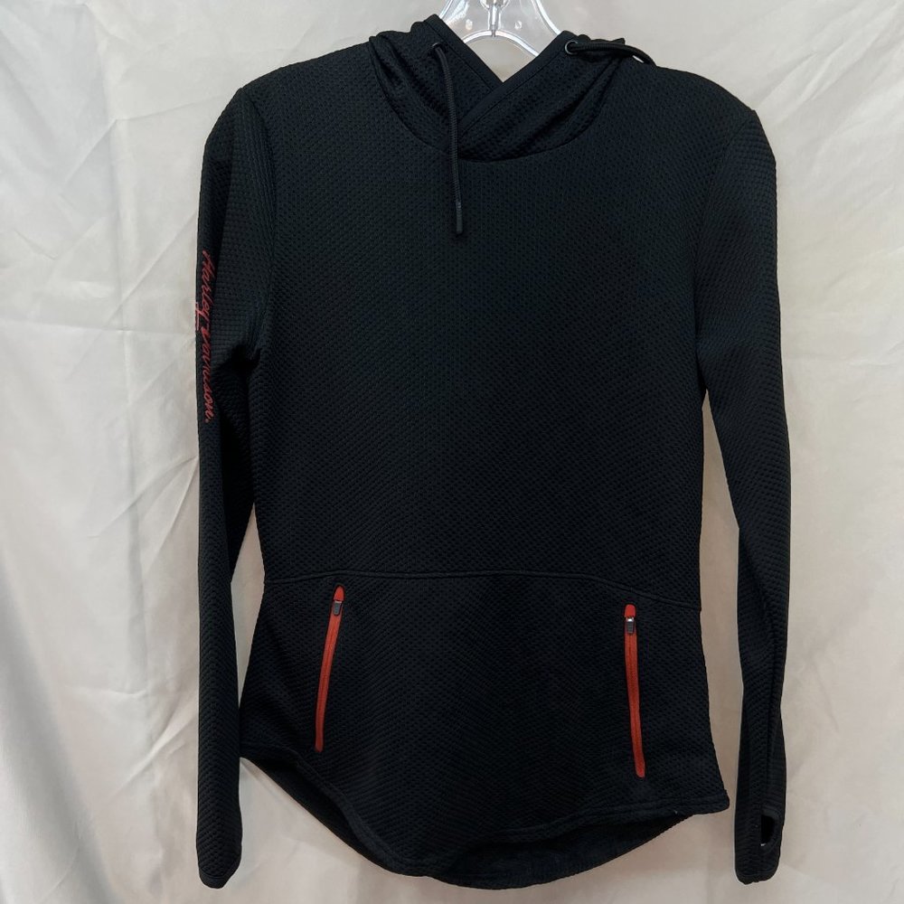 Harley-Davidson Black Hoodie with Red Accents
